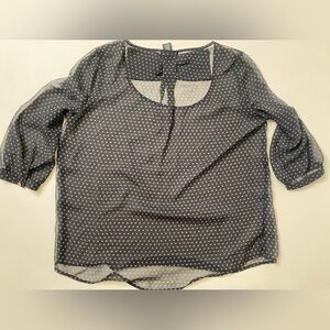 Michael Brandon White Lace Blouse with Ruffled Sleeves size large